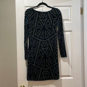 Vince Camino dark green velvet designed dress